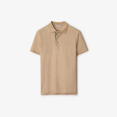 Cotton Polo Shirt in Soft fawn beige - Men | Burberry® Official