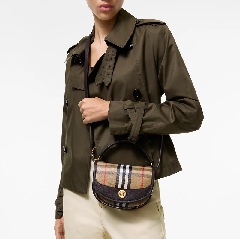 Mini Highlands Bag in Sand beige - Women, Cotton, Linen | Burberry® Official