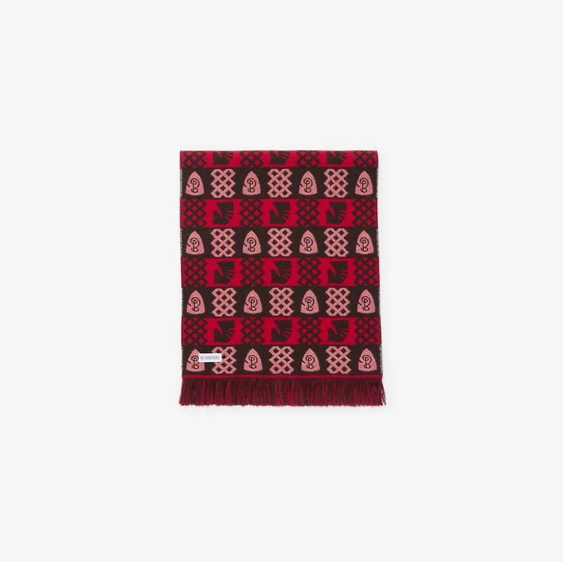 Chess Fair Isle Wool Scarf in Post red | Burberry® Official