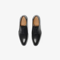 Leather Carlyle Stamp Derby Shoes in Black - Men | Burberry® Official