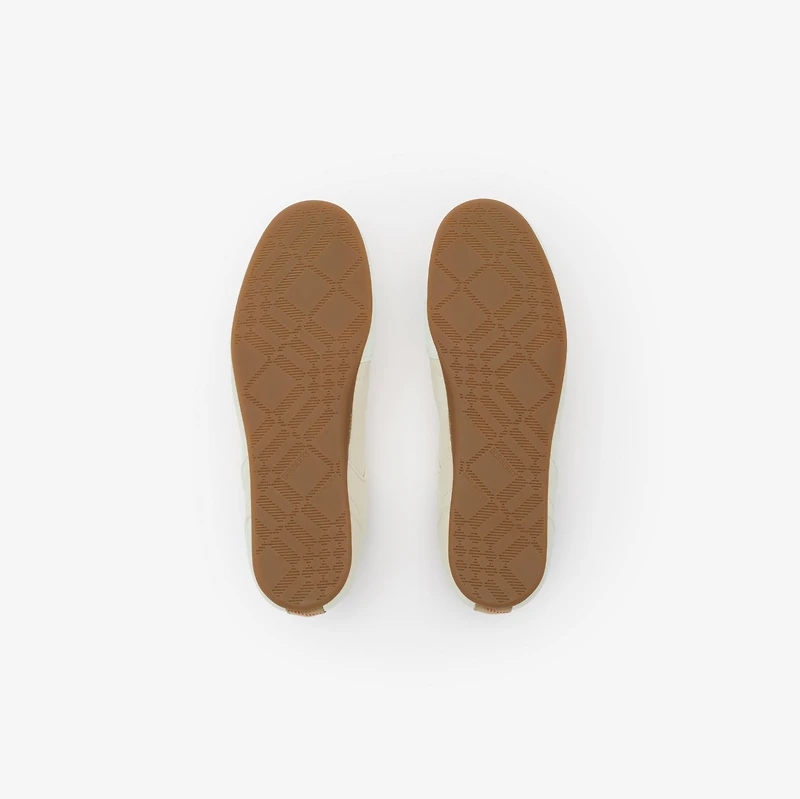 Leather Knight Runner Sneakers in Dove beige - Women | Burberry® Official