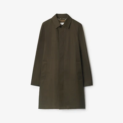 Mid-length Bonded Gabardine Car Coat in Juniper green - Men | Burberry® Official