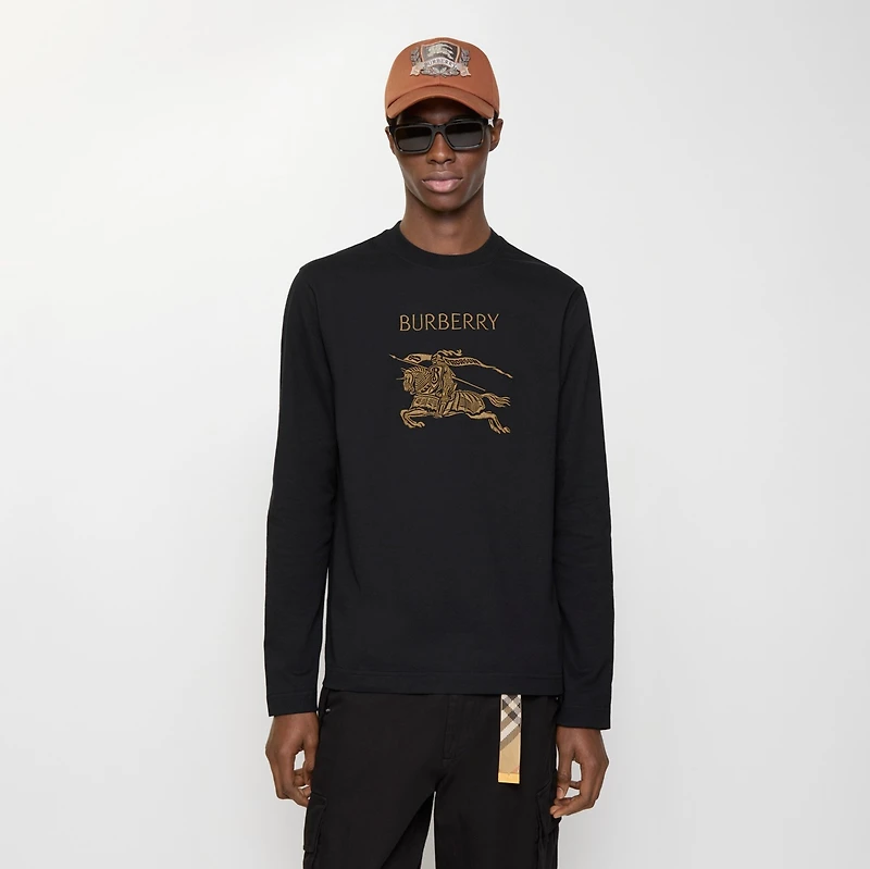 Long-sleeve EKD Cotton T-shirt in Black - Men | Burberry® Official