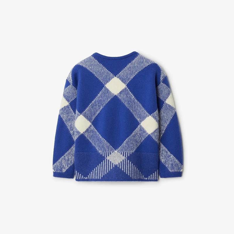 Check Wool Blend Cardigan in Knight | Burberry® Official