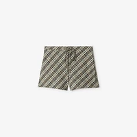 Check Cotton Pyjama Shorts in Husk - Women | Burberry® Official