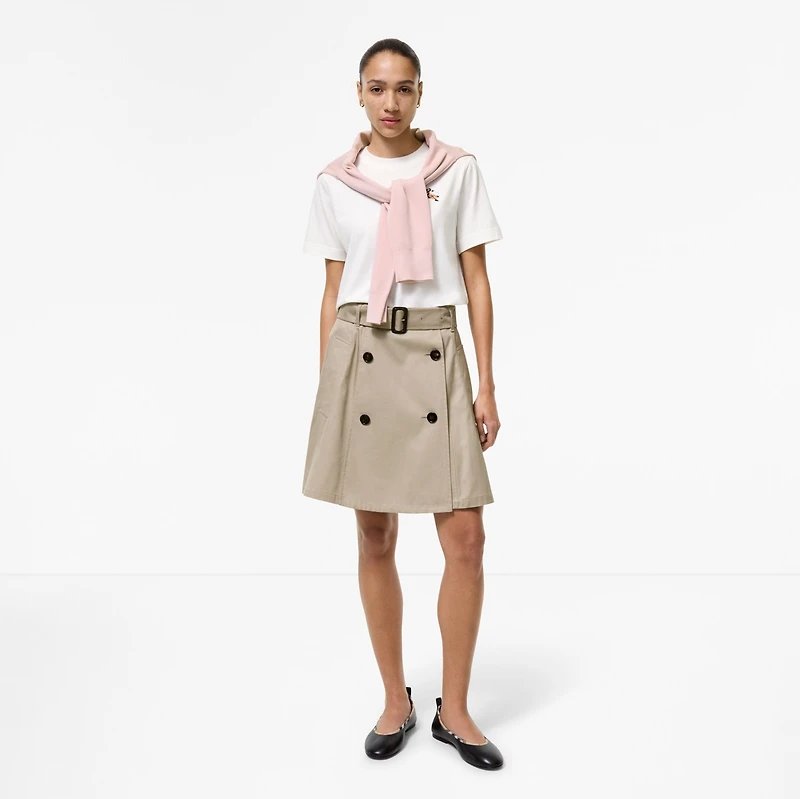 Gabardine Trench Mini Skirt in Quill beige - Women | Burberry® Official