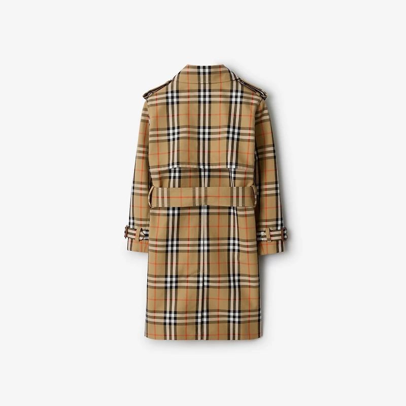 Check Cotton Twill Trench Coat in Sand beige | Burberry® Official