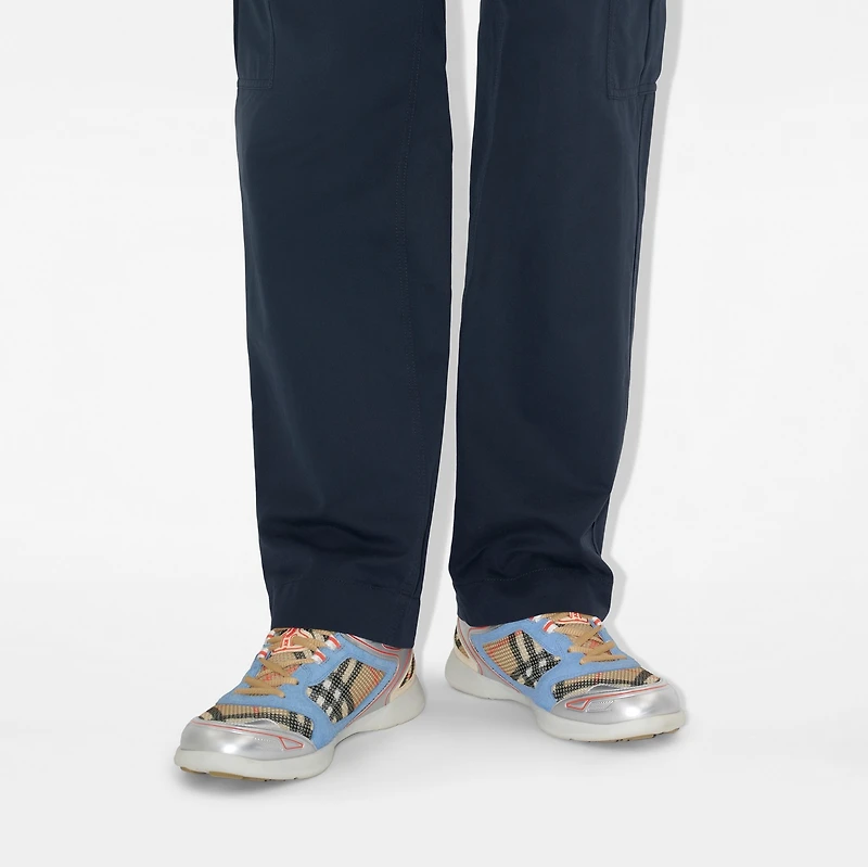 Check Matrix Sport Sneakers in Sand - Men, Nylon | Burberry® Official