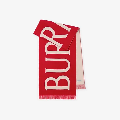 Logo Wool Scarf in Post | Burberry® Official