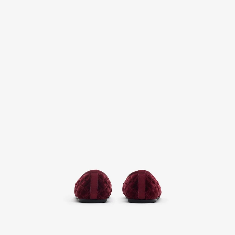 Quilted Velvet Estate Slippers​​ in Wine red - Women | Burberry® Official