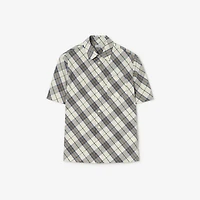 Classic Fit Check Cotton Shirt in Peacock blue - Men | Burberry® Official