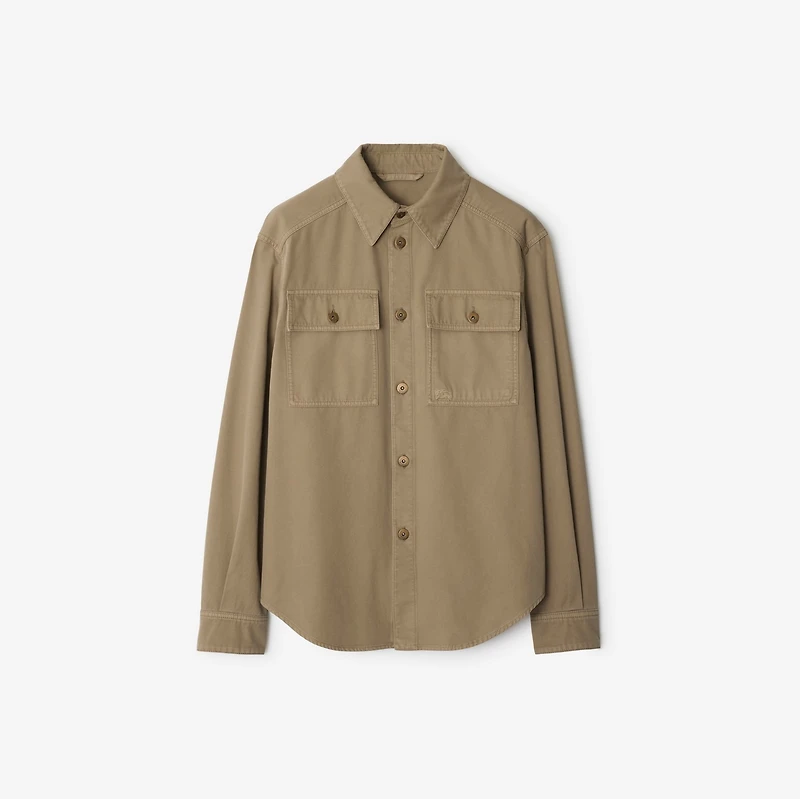 Cotton Overshirt in Quill - Men | Burberry® Official