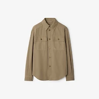 Cotton Overshirt in Quill - Men | Burberry® Official