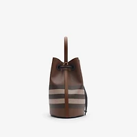 Small Check Bucket Bag in Dark birch brown - Women | Burberry® Official