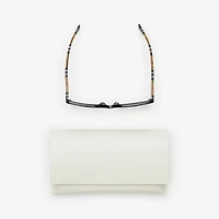 Oversized Check Square Sunglasses in Black - Women | Burberry® Official