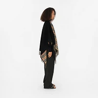 Check Wool Reversible Cape in Black | Burberry® Official