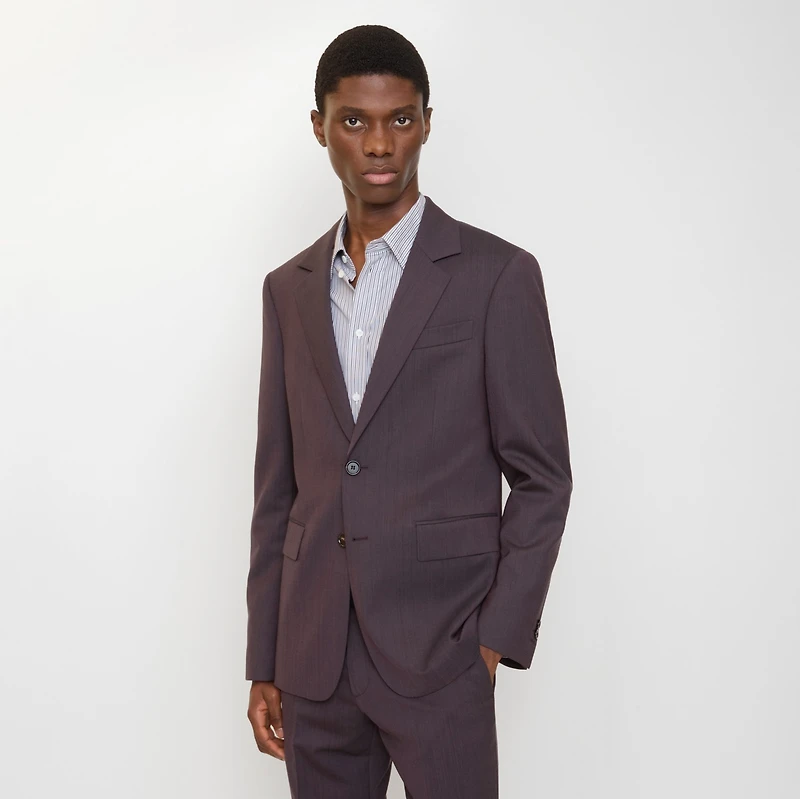 Wool Tailored Jacket in Wine red melange - Men | Burberry® Official