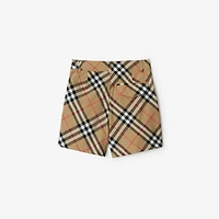 Check Cotton Shorts in Sand | Burberry® Official