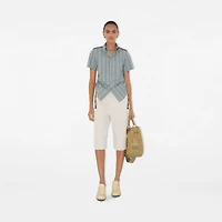 Slim Fit Check Cotton Shirt in Drizzle - Women | Burberry® Official