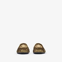 Quilted Velvet Estate Slippers​ in Linden beige - Women | Burberry® Official