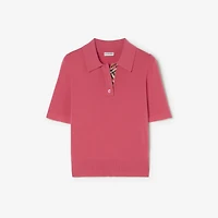 Wool Polo Shirt in Mauvewood pink - Women | Burberry® Official