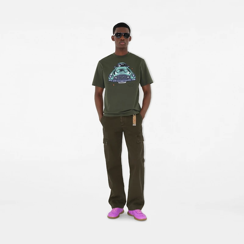 Car Cotton T-shirt in Yew green - Men | Burberry® Official