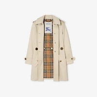 Short Gabardine Stonehaven Car Coat in Clam beige - Women, Cotton Gabardine | Burberry® Official