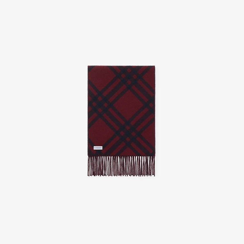 Check Cashmere Scarf in Ink blue | Burberry® Official