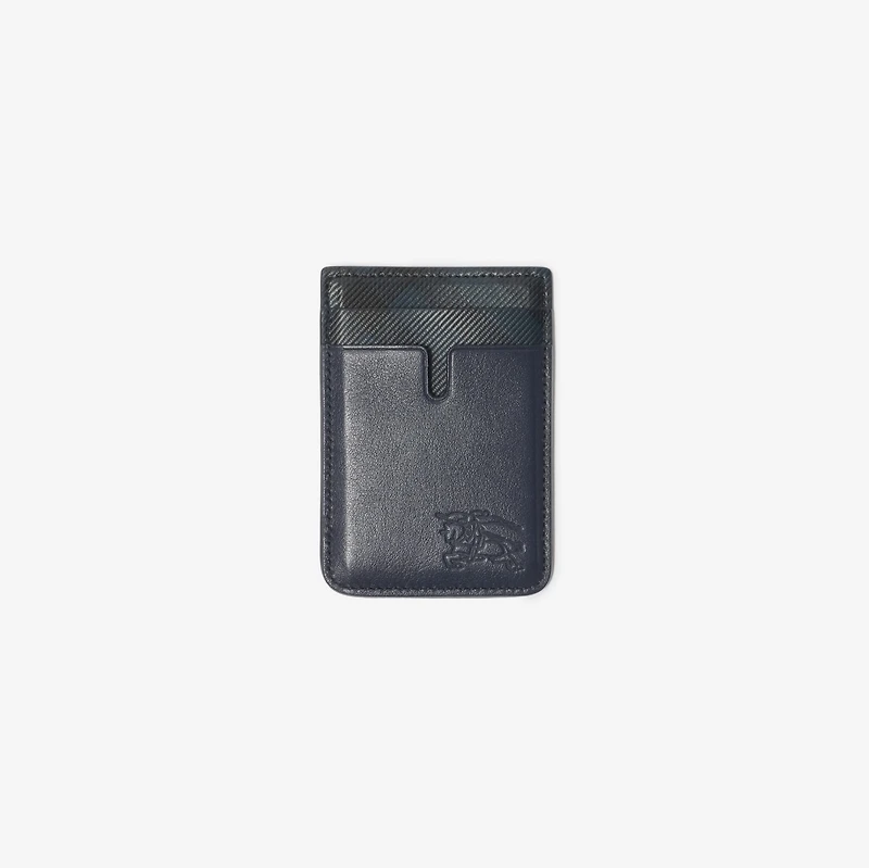 Pop Check Magnetic Card Case in Midnight blue - Men | Burberry® Official
