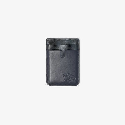 Pop Check Magnetic Card Case in Midnight blue - Men | Burberry® Official