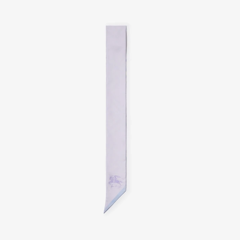 Skinny Watercolour Check Silk Scarf in Lilac purple | Burberry® Official
