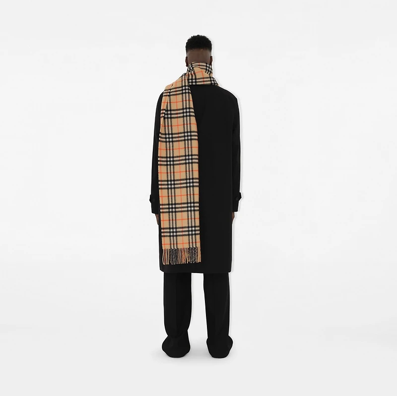 Check Cashmere Scarf in Sand | Burberry® Official