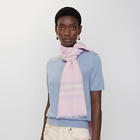 Wide Check Wool Scarf in Fondant | Burberry® Official