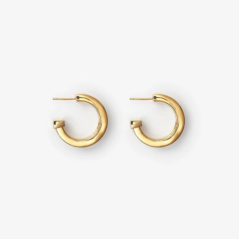 Engraved Check Hoop Earrings in Gold - Women | Burberry® Official