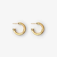 Engraved Check Hoop Earrings in Gold - Women | Burberry® Official
