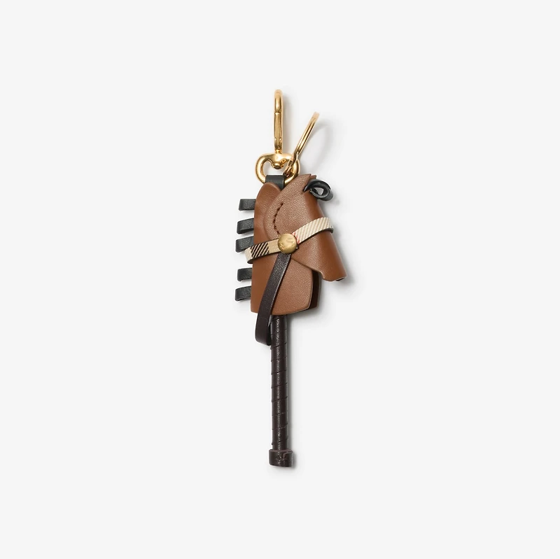 Leather Hobby Horse Charm in Hazel brown - Women | Burberry® Official