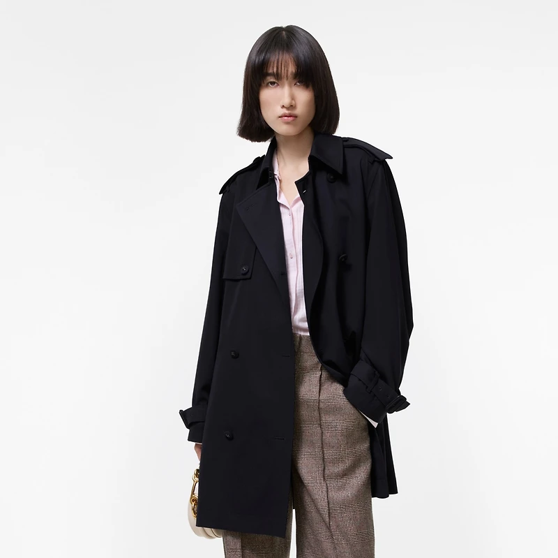 Short Wool Trench Coat in Navy - Women | Burberry® Official