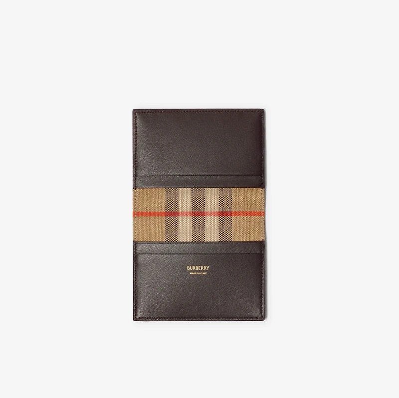 Bloomsbury Folding Card Case in Peat brown/sand beige - Women | Burberry® Official