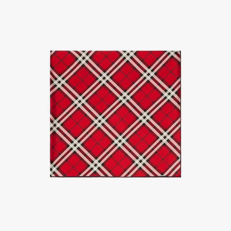 Check Silk Scarf in Scarlet | Burberry® Official