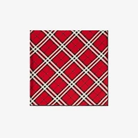 Check Silk Scarf in Scarlet | Burberry® Official