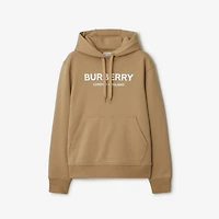 Logo Cotton Hoodie in Archive beige - Women | Burberry® Official