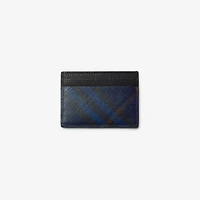 Check Card Case in Midnight - Men, Cotton, Linen | Burberry® Official