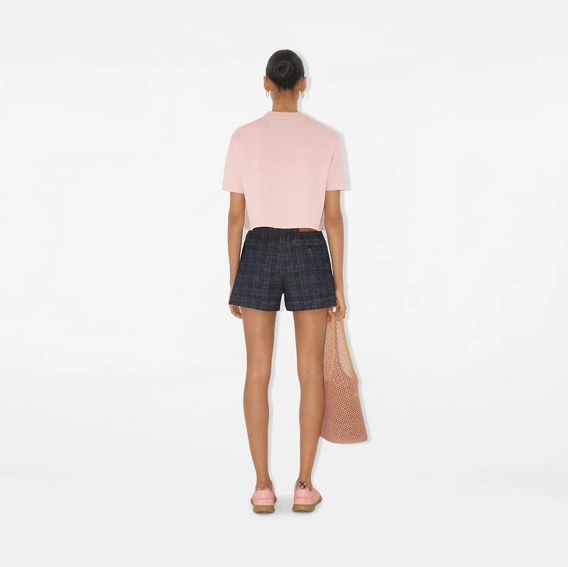 Cropped Cotton T-shirt in Bouquet - Women | Burberry® Official