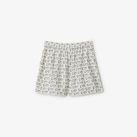 B Silk Shorts in Silver/white - Women | Burberry® Official