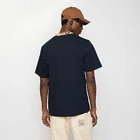 Check Trim Cotton T-shirt in Navy - Men | Burberry® Official