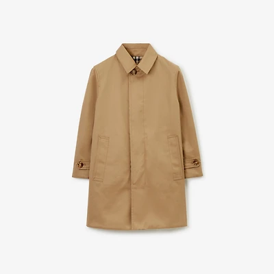Reversible Check Gabardine Car Coat in Archive beige | Burberry® Official