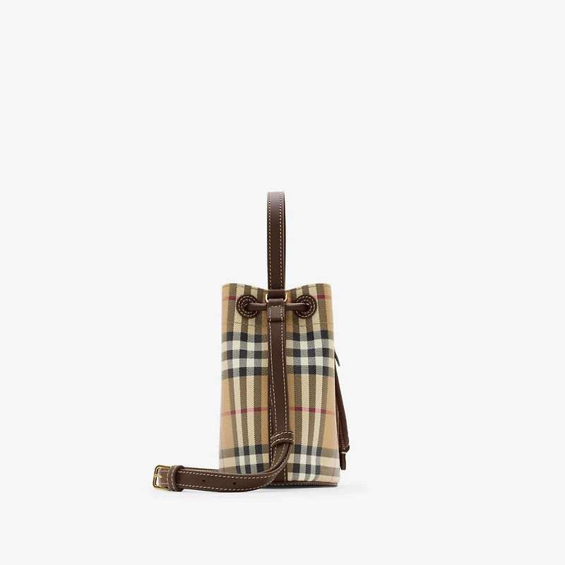 Mini Check Bucket Bag in Archive beige/military - Women | Burberry® Official
