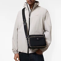 Check Trim Crossbody Bag in Black - Men, Technical | Burberry® Official
