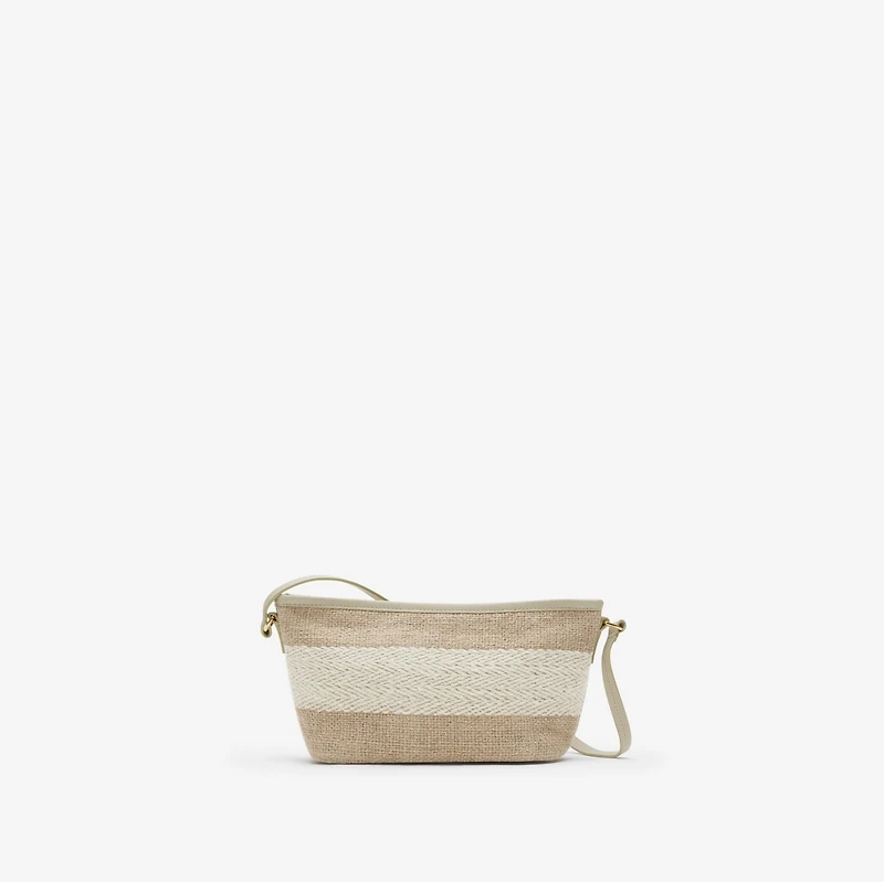 Logo Mini Bag in Natural - Women, Cotton, Linen, Nylon, Wool | Burberry® Official
