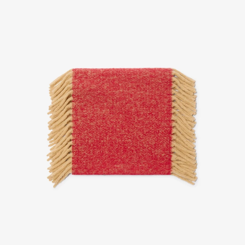 Alpaca Wool Blend Happy Scarf in Sand beige/post red | Burberry® Official